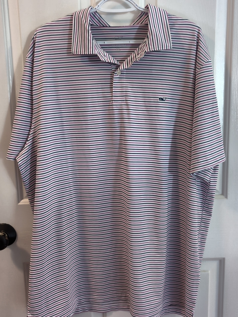 Vineyard Vines Men’s Bradley Pink & Navy Stripe Polo NWT